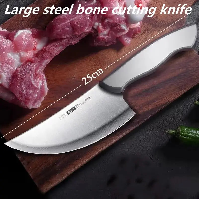 2 Piece Set Forged Boning Knife-All Steel Butcher & Fruit Knife with Sheath, Professional Meat Cleaver for Cut Meat &Kitchen Use