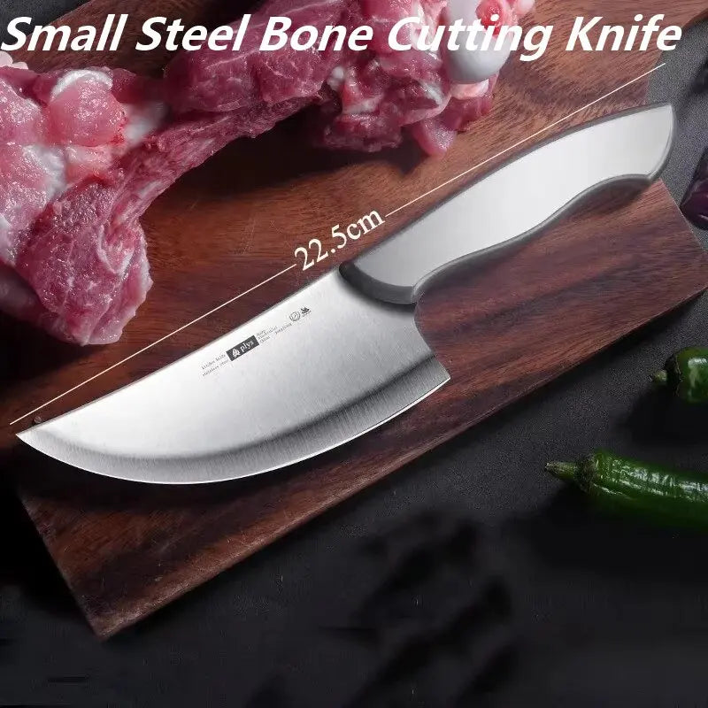 2 Piece Set Forged Boning Knife-All Steel Butcher & Fruit Knife with Sheath, Professional Meat Cleaver for Cut Meat &Kitchen Use