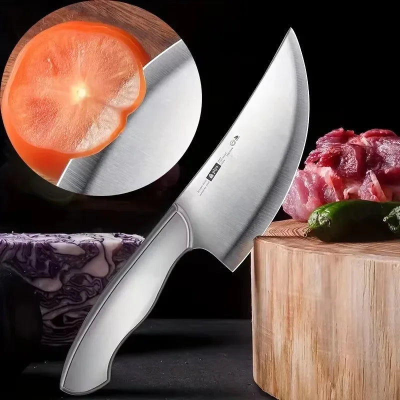 2 Piece Set Forged Boning Knife-All Steel Butcher & Fruit Knife with Sheath, Professional Meat Cleaver for Cut Meat &Kitchen Use