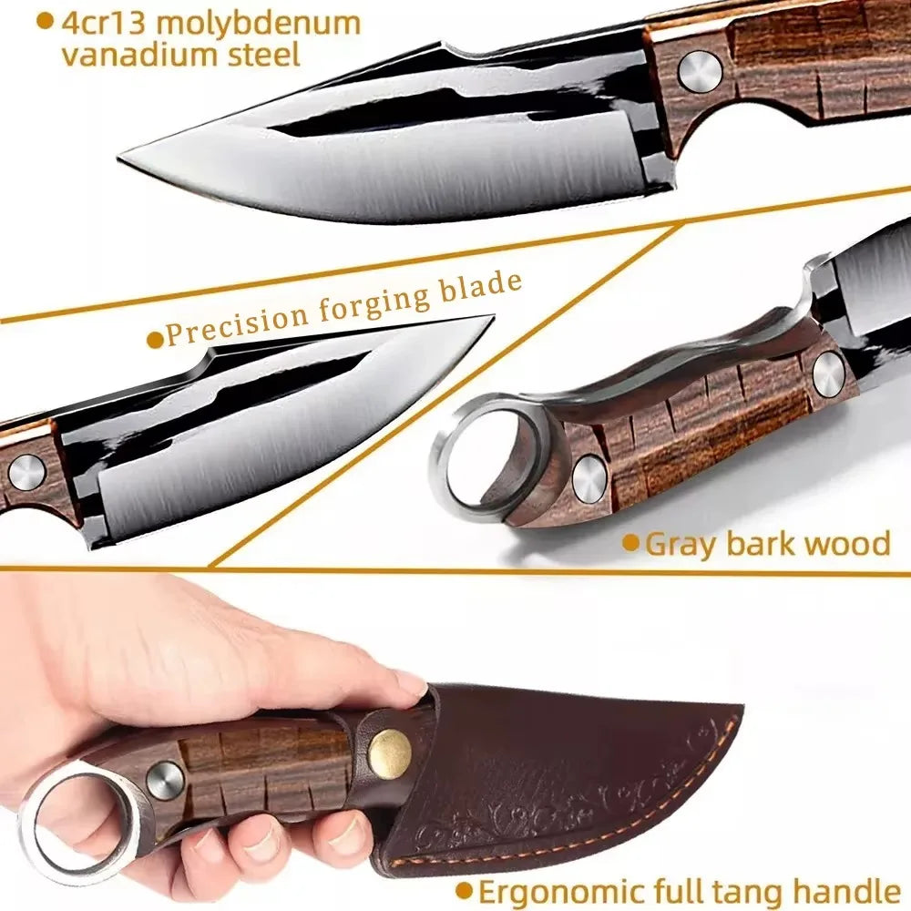 Newly 3-Piece Set Of Multifunctional Knives, Professional Bone Removal Knives, Picnic Meat Cutting Knives, Portable Fruit Knives