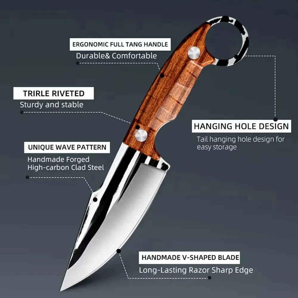 Newly 3-Piece Set Of Multifunctional Knives, Professional Bone Removal Knives, Picnic Meat Cutting Knives, Portable Fruit Knives