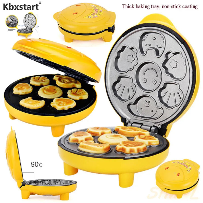 220V Household Auto Cake Maker Portable Breakfast Machine Pancake Bread Machine Double-sided Baking Brotmaschine Kuchenmaschine