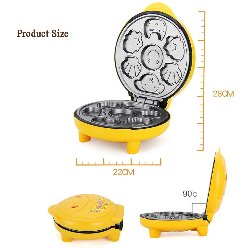 220V Household Auto Cake Maker Portable Breakfast Machine Pancake Bread Machine Double-sided Baking Brotmaschine Kuchenmaschine