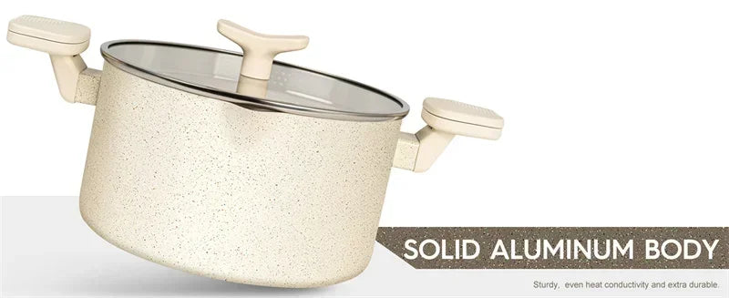MICHELANGELO Cooking Noodles Pot Double Handle Soup Pot with Strainer Lid Home Induction Cooker Universal Milk Pot Kitchenware