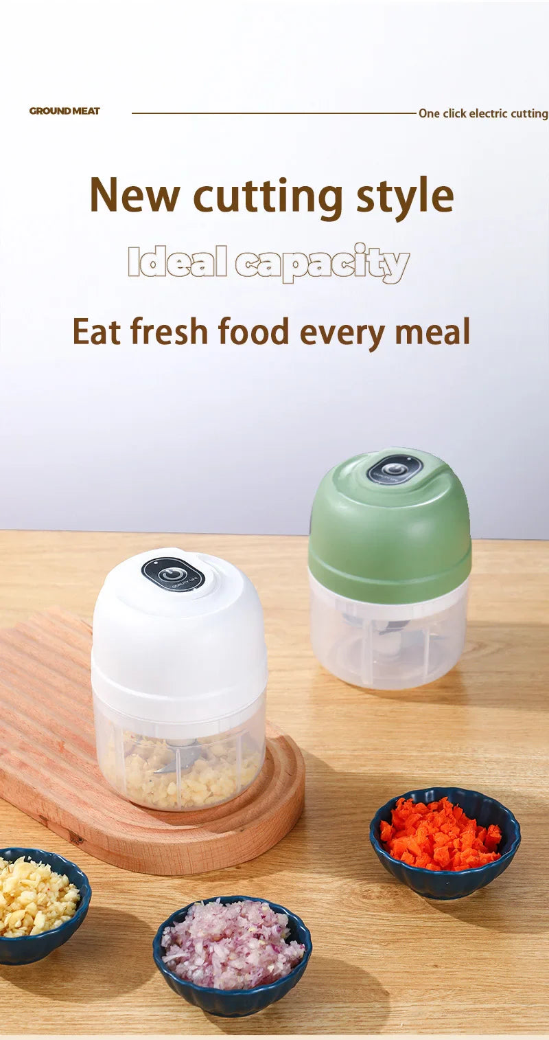 USB Kitchen Gadgets Electric Food Chopper Garlic Crusher Meat Grinder Mini Garlic Press Vegetable Chopper Masher Machine