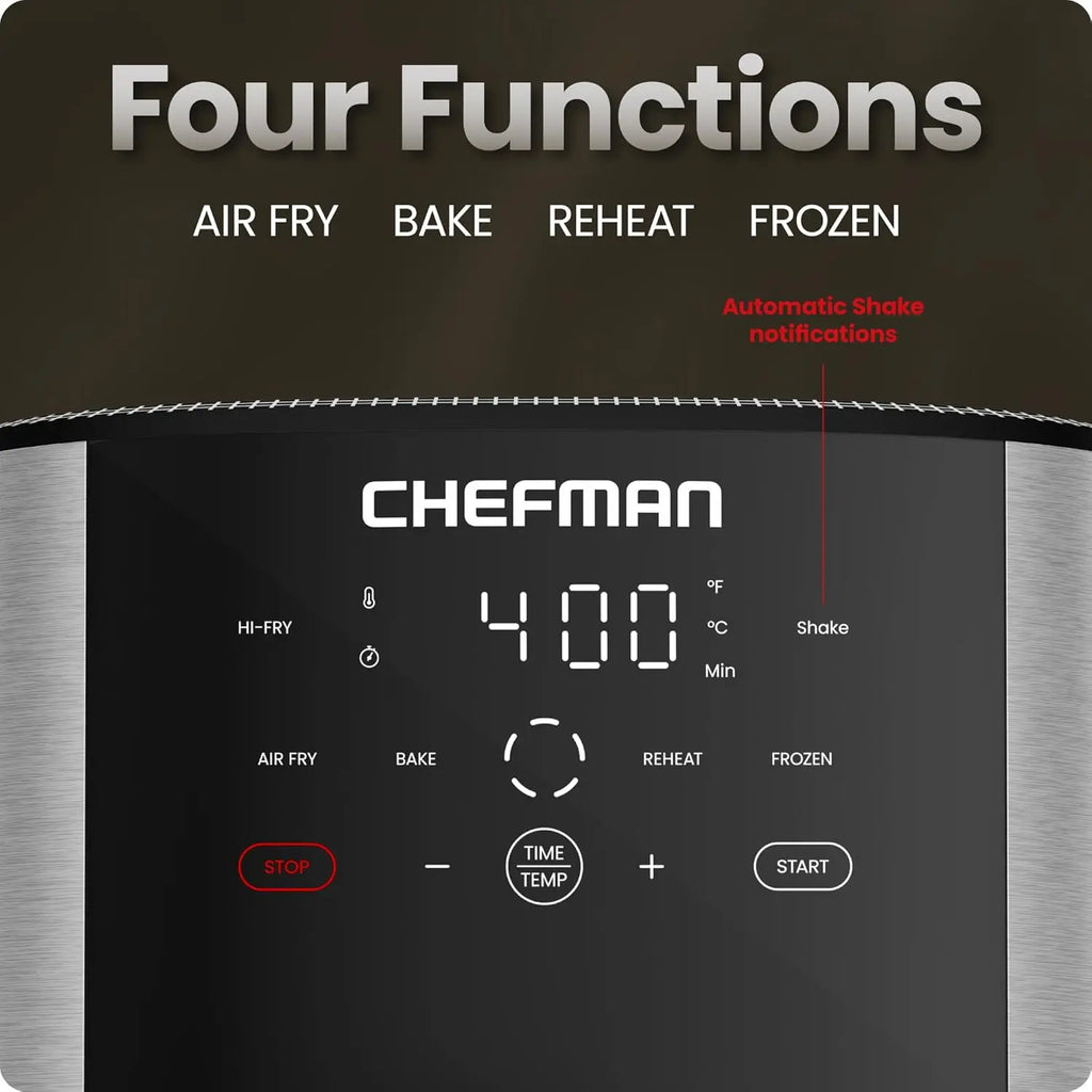 8 Qt Air Fryer with 450°F Hi-Fry, Bake, Dehydrate & Frozen Functions for Crispy Meals