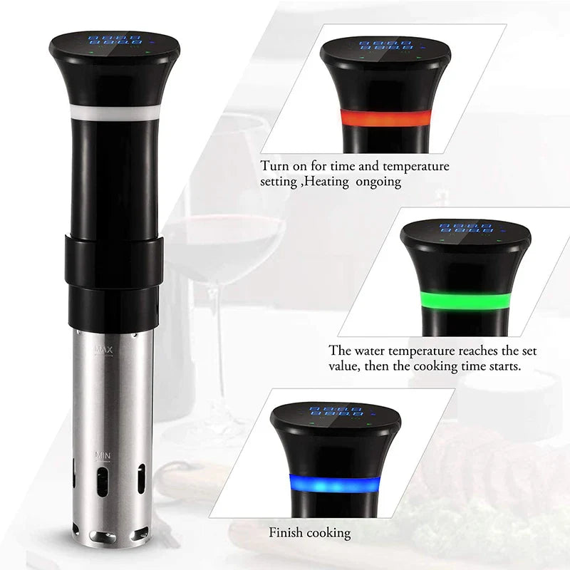 Sous Vide WIFI 1100W High-Power with Slow Cooker Function  99-Hour Timer & Precision Vacuum Cooking, ±0.1°C Temperature Contr