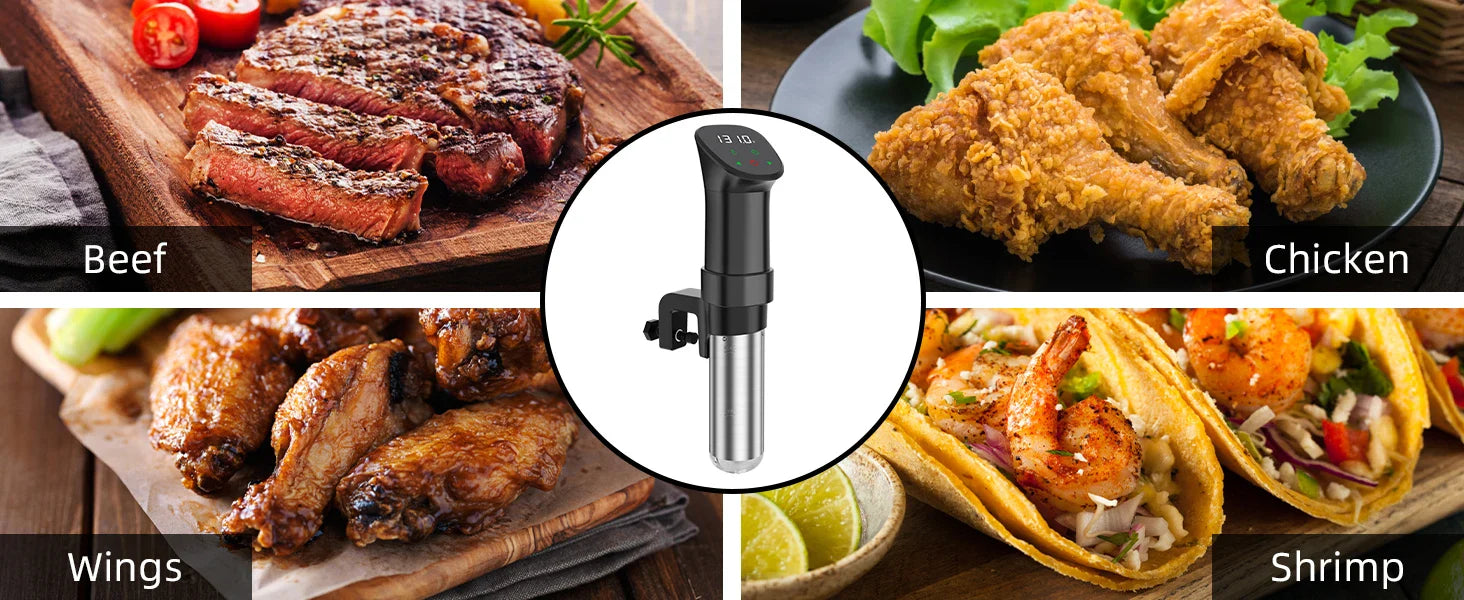 Gison 1800W Waterproof Vacuum Sous Vide Cooker Immersion Kitchen Cooking Tool With LED Digital Display Smart Slow Cooker Heater