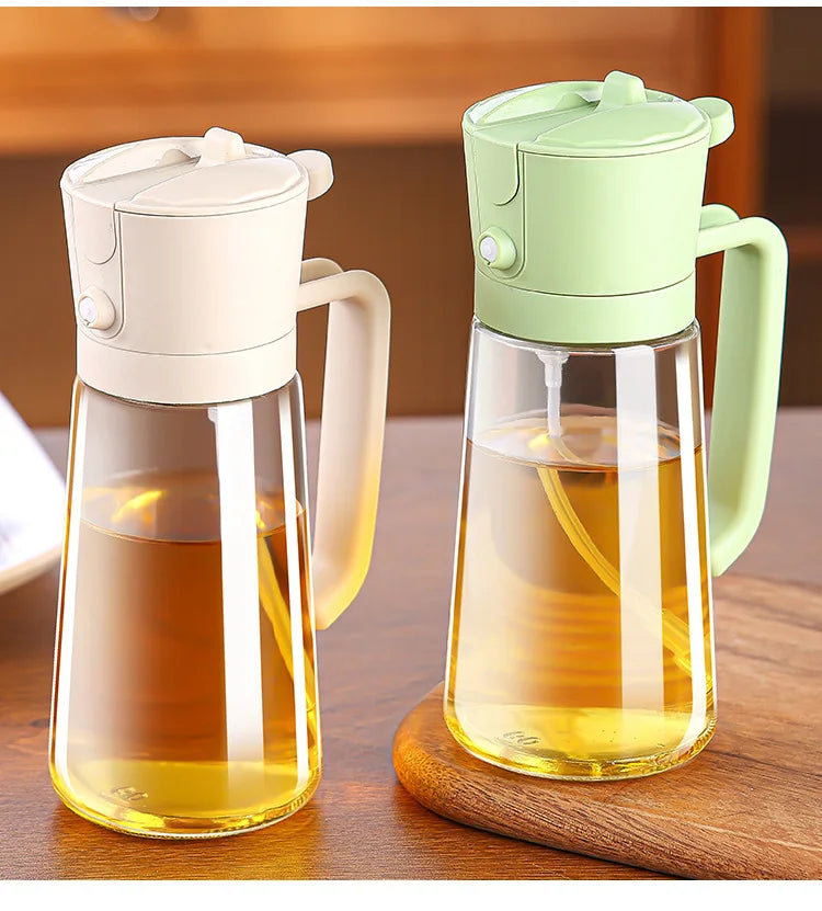 2IN1 Replacement for Oil Take Dispenser Mister Plastics Bottle with 2pcs Brush Spray Pour Cooking Spritzer BBQ Oil Spray Bottle