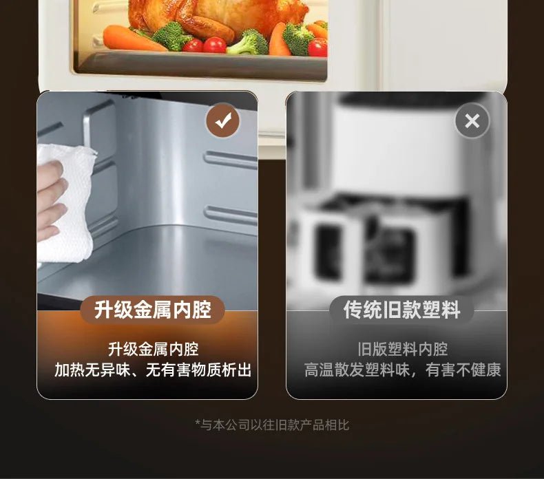 Air Frying Oven Steaming and Baking Integrated Electric Oven Household Multi-functional Visual Model Fumes-free Baking Fryer