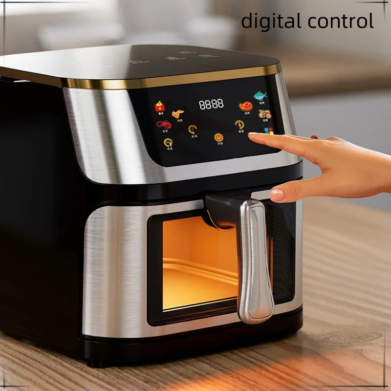 Air fryer home multi-function automatic visible large capacity high power steam tender fryer