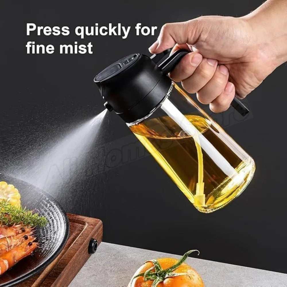 2IN1 Replacement for Oil Take Dispenser Mister Plastics Bottle with 2pcs Brush Spray Pour Cooking Spritzer BBQ Oil Spray Bottle