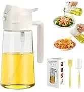 2IN1 Replacement for Oil Take Dispenser Mister Plastics Bottle with 2pcs Brush Spray Pour Cooking Spritzer BBQ Oil Spray Bottle