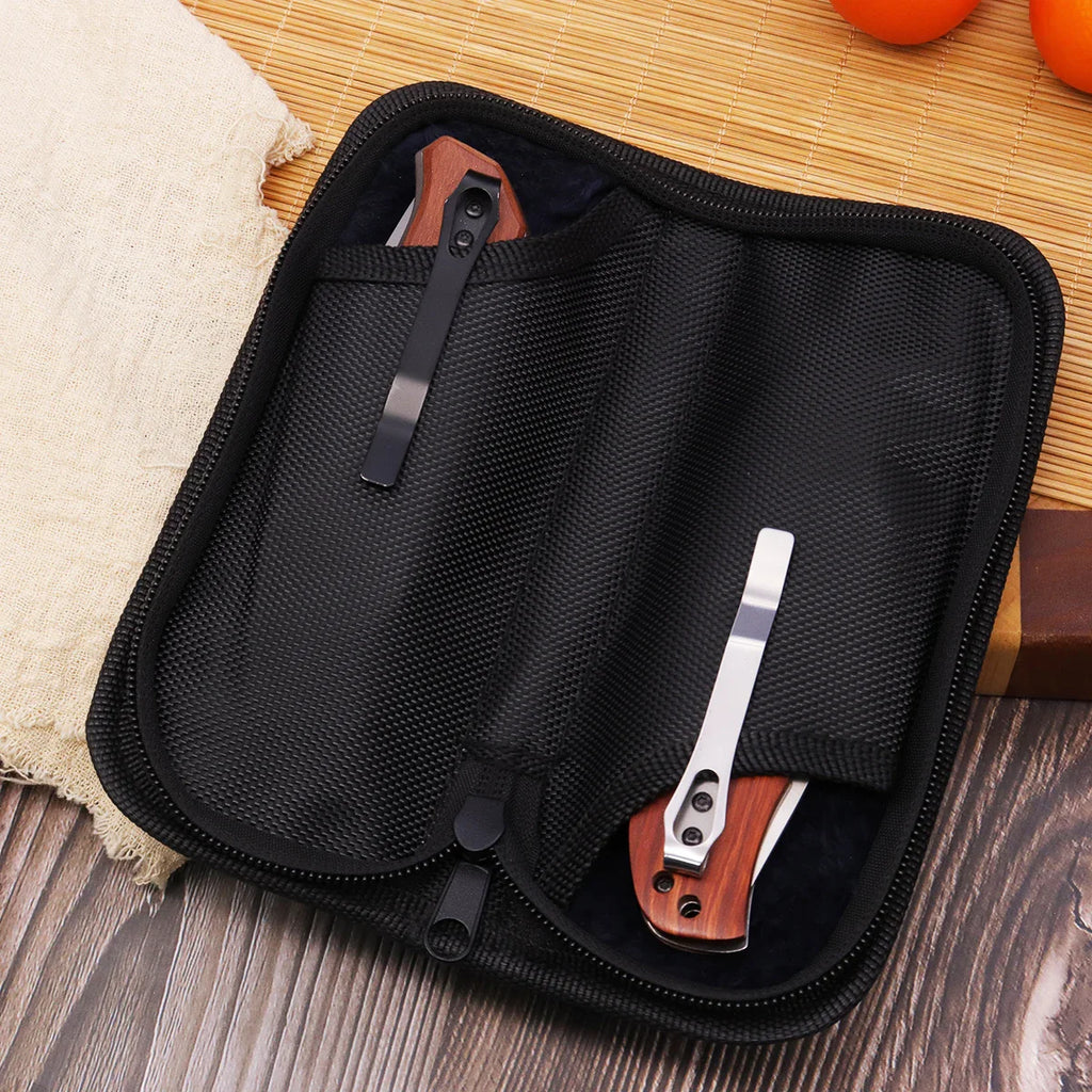 WXCOO Damascus Steel Folding Knife Non-Slip Handle Pocket Knife Stainless Steel Meat Cleaver BBQ Kitchen Knife with Sheath