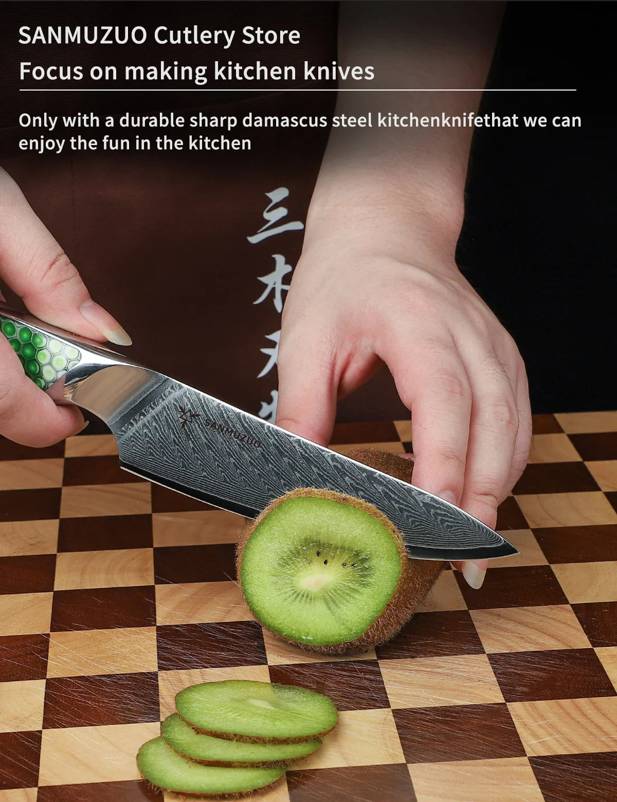 SANMUZUO 5 Inch Damascus Utility Knife - LAS9 Series VG-10 Core Steel Kitchen Chef Knife - Resin Handle for Fruit Vegetable Meat