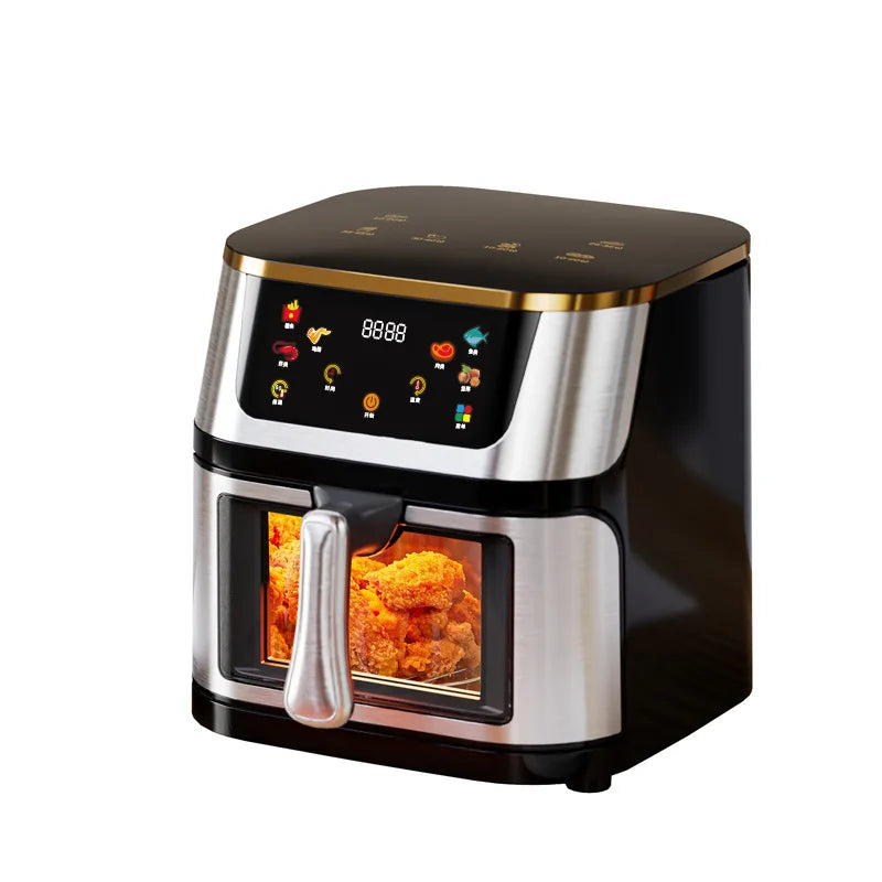 Air fryer home multi-function automatic visible large capacity high power steam tender fryer