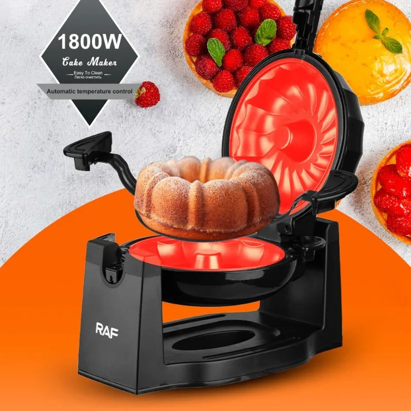 Flip Cake Maker Bread Makers Home Breakfast Toaster Rotary Sandwich Light Food Maker Breakfast Machine Suitable for Kitchen