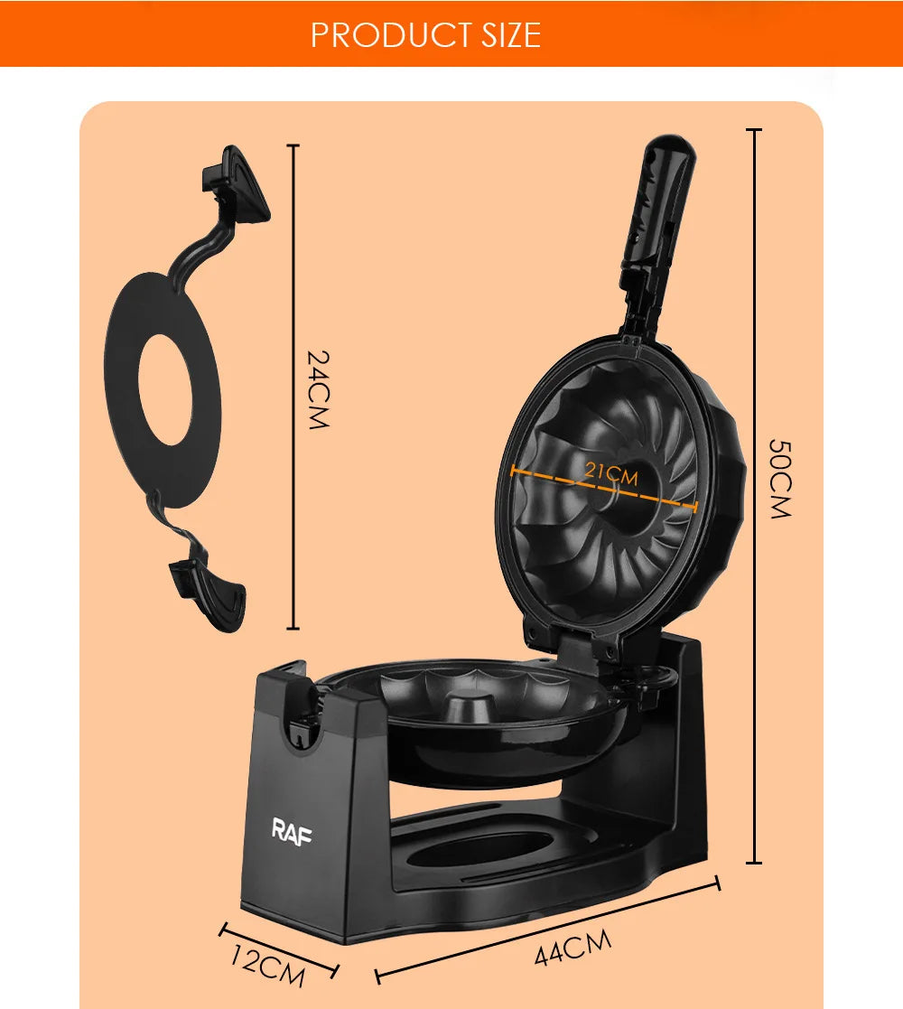 Flip Cake Maker Bread Makers Home Breakfast Toaster Rotary Sandwich Light Food Maker Breakfast Machine Suitable for Kitchen