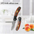 WXCOO Damascus Steel Folding Knife Non-Slip Handle Pocket Knife Stainless Steel Meat Cleaver BBQ Kitchen Knife with Sheath
