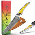 SANMUZUO 5 Inch Damascus Utility Knife - LAS9 Series VG-10 Core Steel Kitchen Chef Knife - Resin Handle for Fruit Vegetable Meat