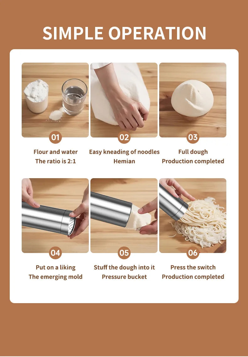 Electric Cordless Noodle Maker Portable Noodle Press Home Appliances Outdoor Kitchen Home Breakfast Smart Noodle Maker Household