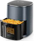 Air Fryer, 6-Quart with Viewing Window, 12-in-1 Functions, Grey
