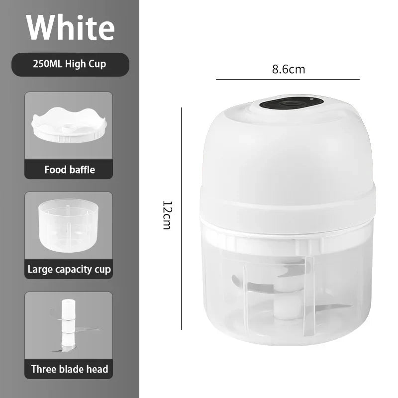 USB Kitchen Gadgets Electric Food Chopper Garlic Crusher Meat Grinder Mini Garlic Press Vegetable Chopper Masher Machine
