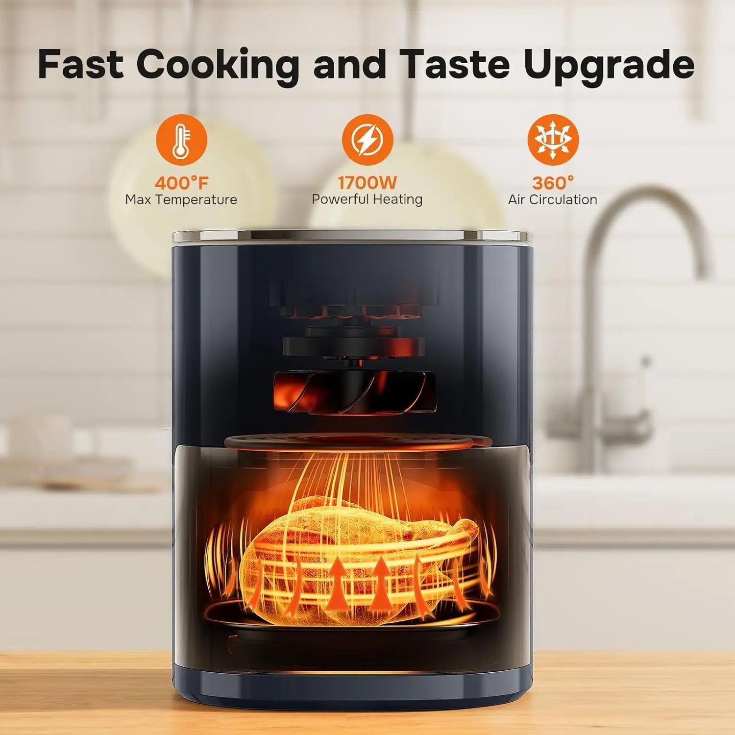 12-in-1 Air Fryer 6.34 Qt, Digital Preset Airfryer with Visible Window, Nonstick and Dishwasher-Safe Basket,Air Fry,Fries,1700W