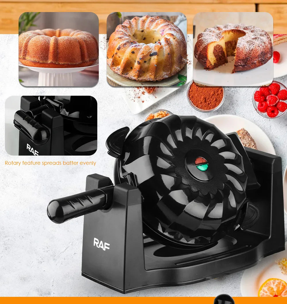 Flip Cake Maker Bread Makers Home Breakfast Toaster Rotary Sandwich Light Food Maker Breakfast Machine Suitable for Kitchen