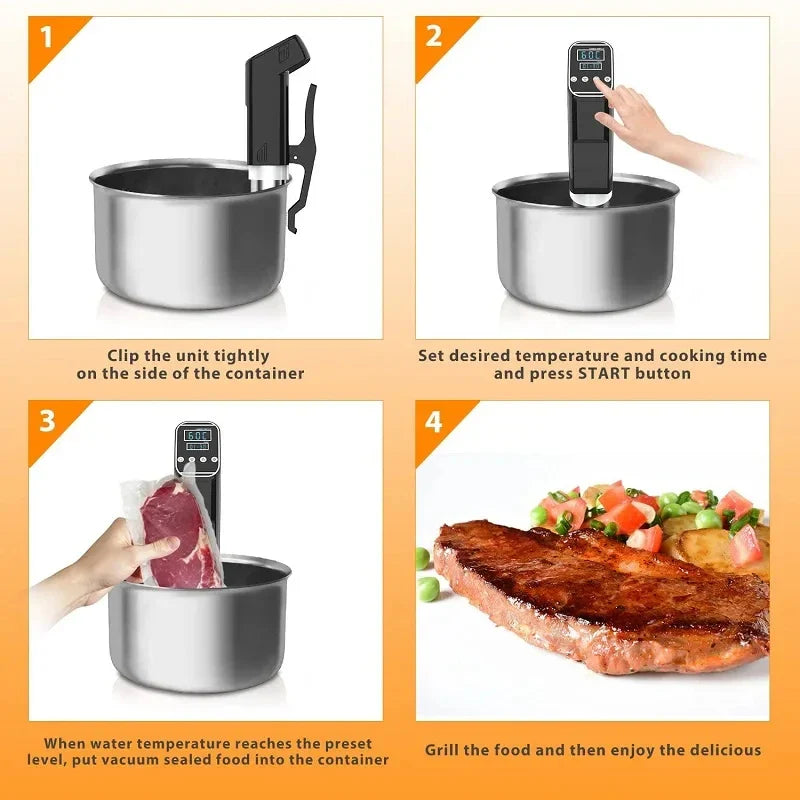 1000W Sous Vide LCD Digital Timer Precise Temperature Kitchen Gadgets Slow Cooker Machine Sturdy Immersion Heater Circulator