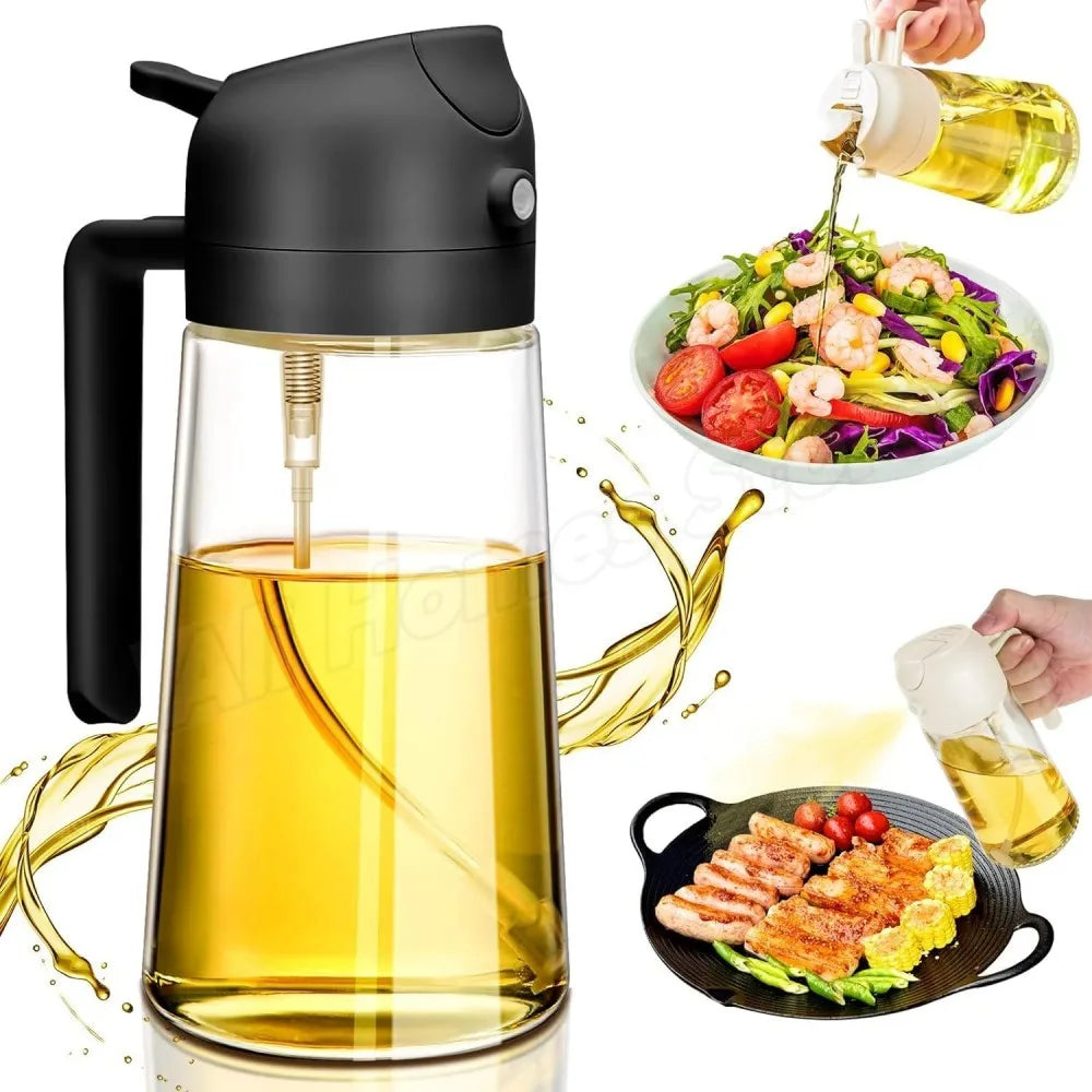 2IN1 Replacement for Oil Take Dispenser Mister Plastics Bottle with 2pcs Brush Spray Pour Cooking Spritzer BBQ Oil Spray Bottle
