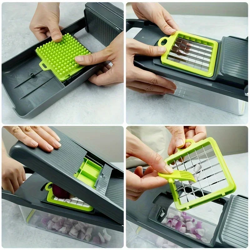 15pcs/set, Upgraded Vegetable Chopper, Multifunctional Fruit Slicer, Household Potato Shredder, Kitchen Stuff, Kitchen Gadgets