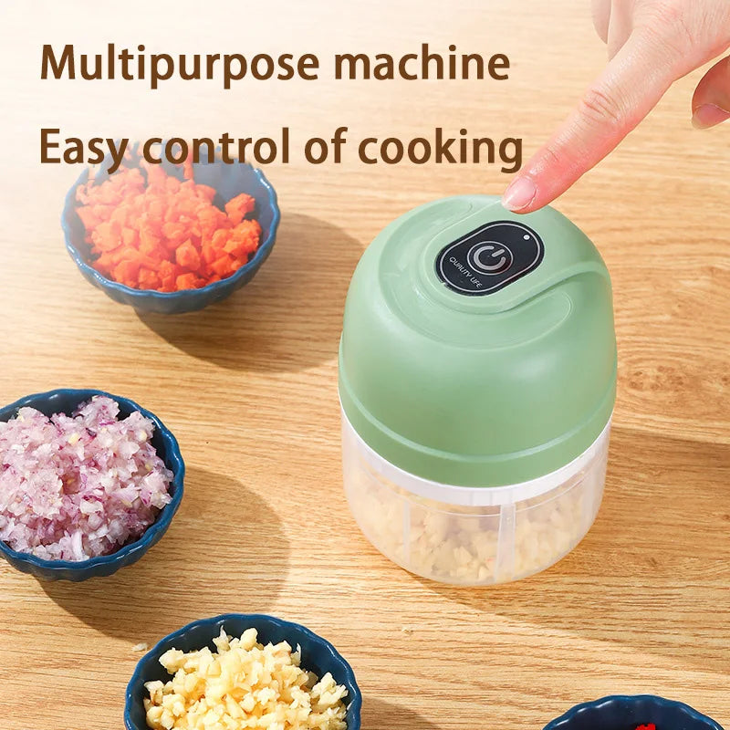 USB Kitchen Gadgets Electric Food Chopper Garlic Crusher Meat Grinder Mini Garlic Press Vegetable Chopper Masher Machine