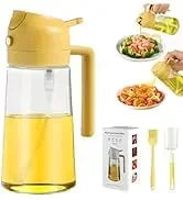 2IN1 Replacement for Oil Take Dispenser Mister Plastics Bottle with 2pcs Brush Spray Pour Cooking Spritzer BBQ Oil Spray Bottle