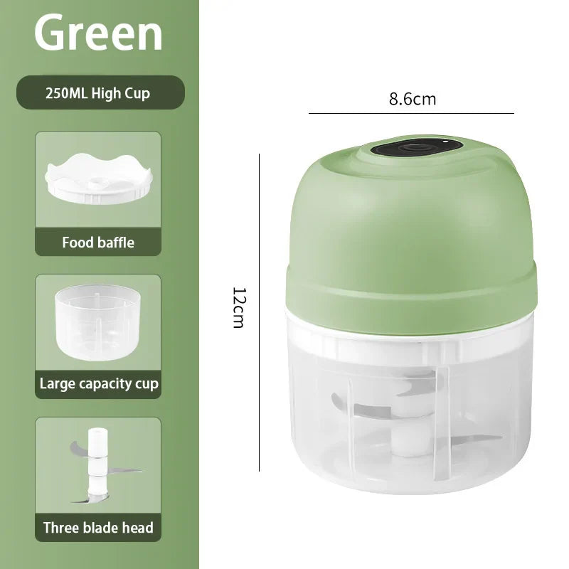 USB Kitchen Gadgets Electric Food Chopper Garlic Crusher Meat Grinder Mini Garlic Press Vegetable Chopper Masher Machine
