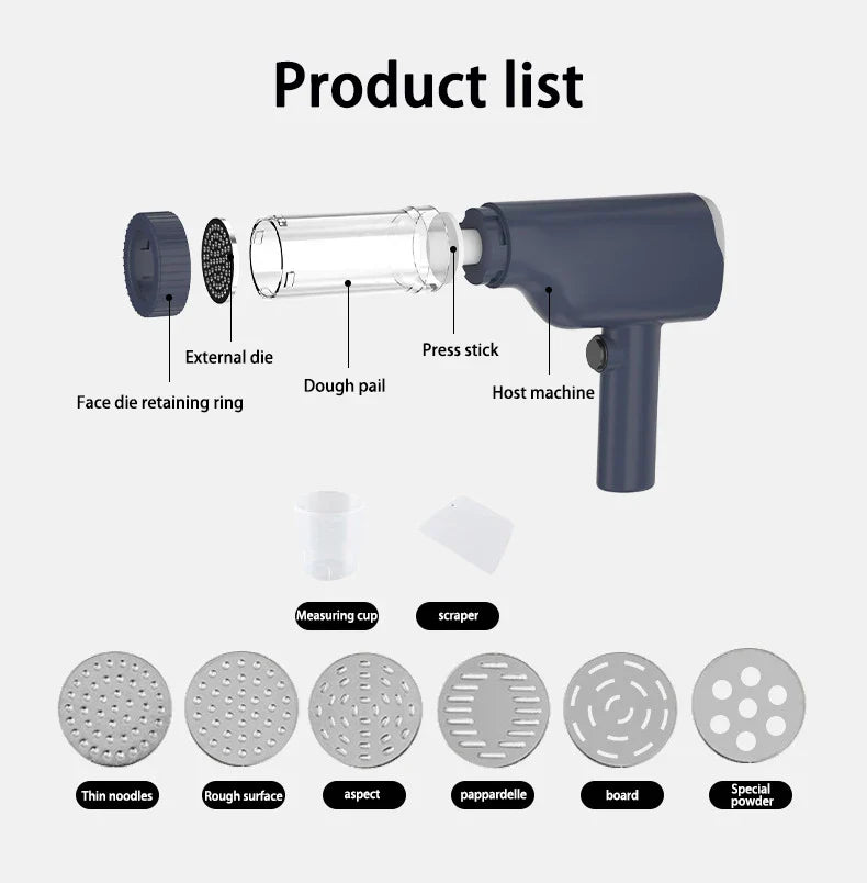 New Multi-functional Kitchen Automatic Hand-held Noodle Machine Fast Noodle Press Small Household Electric Noodle Machine