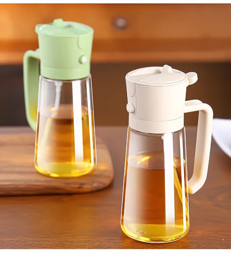 2IN1 Replacement for Oil Take Dispenser Mister Plastics Bottle with 2pcs Brush Spray Pour Cooking Spritzer BBQ Oil Spray Bottle