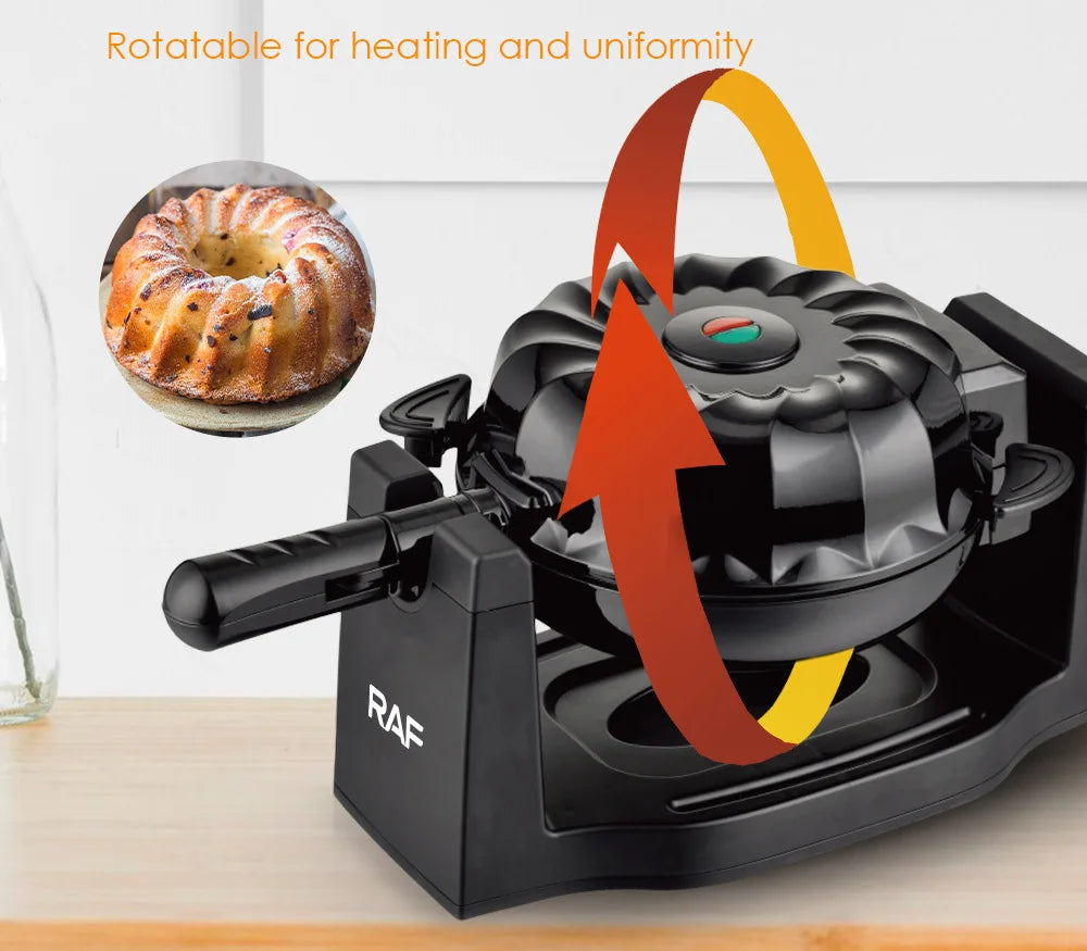 Flip Cake Maker Bread Makers Home Breakfast Toaster Rotary Sandwich Light Food Maker Breakfast Machine Suitable for Kitchen