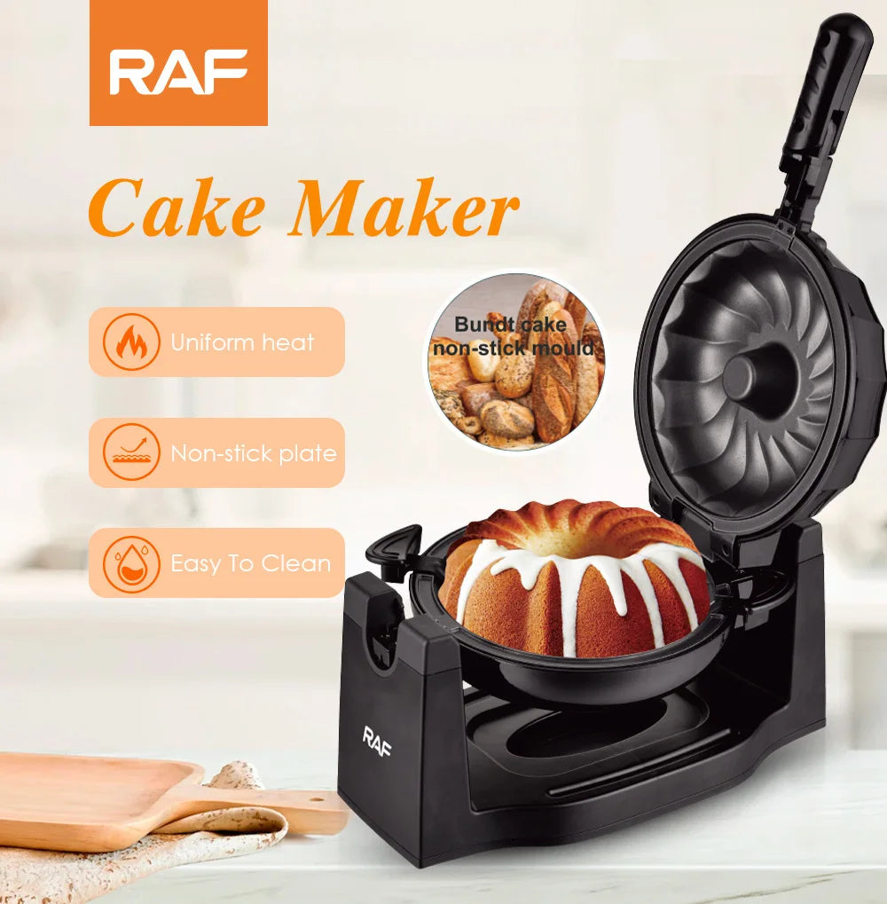 Flip Cake Maker Bread Makers Home Breakfast Toaster Rotary Sandwich Light Food Maker Breakfast Machine Suitable for Kitchen