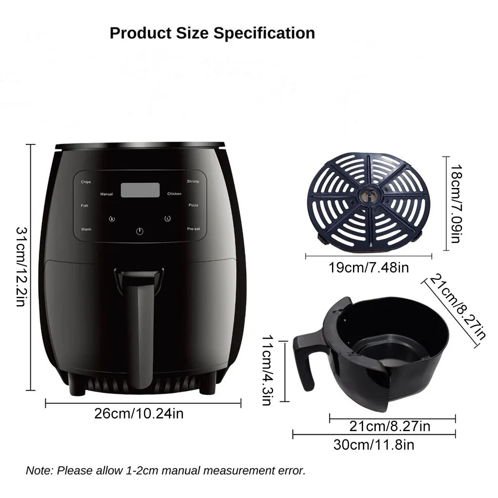 6L Air fryer Multi-functional intelligent touch screen oven Large capacity Electro mechanical deep fryer for home airfryer