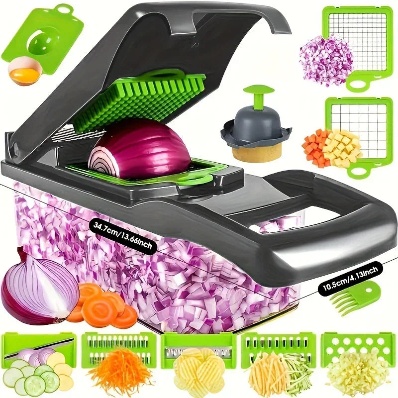 15pcs/set, Upgraded Vegetable Chopper, Multifunctional Fruit Slicer, Household Potato Shredder, Kitchen Stuff, Kitchen Gadgets