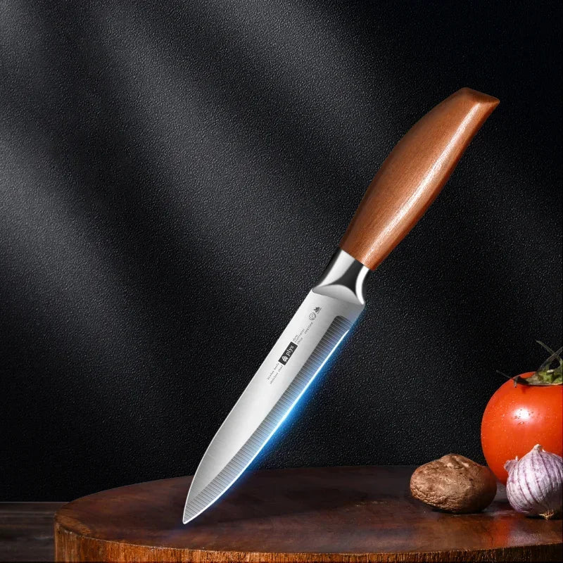 High-grade stainless steel kitchen knife, home imitation wood handle chef's sharp bone knife - new Seiko butcher's bone knife